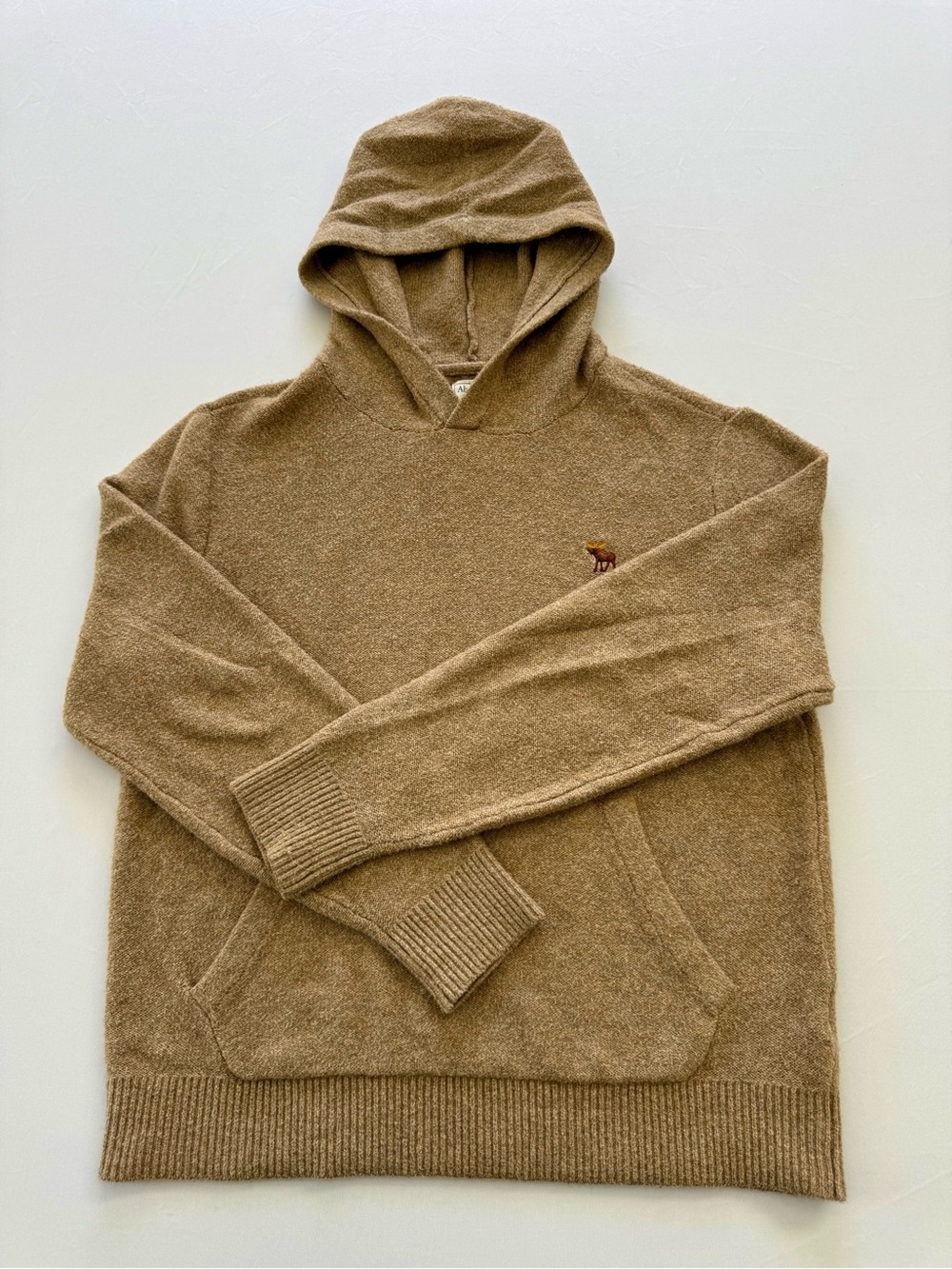 Abercrombie & Fitch Men's Crewneck Hoodie in Taupe Brown